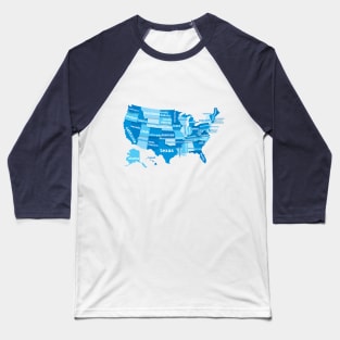 Blue USA Map for You ! Baseball T-Shirt